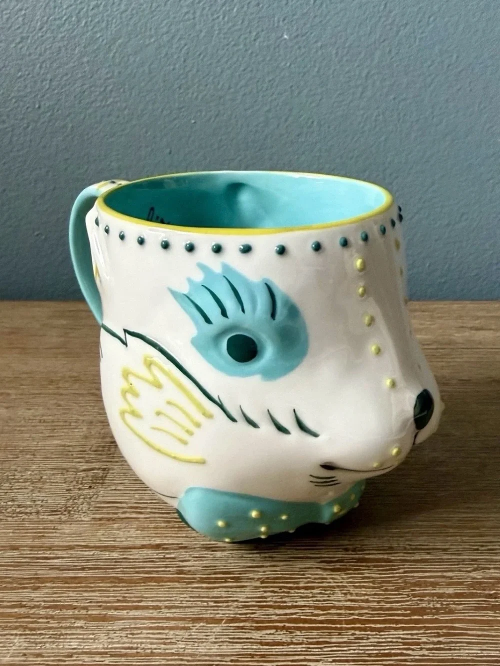 Anthropologie Set of 2 Coffee/Tea Cups Bellina Floral & Bellina His Easter Cup